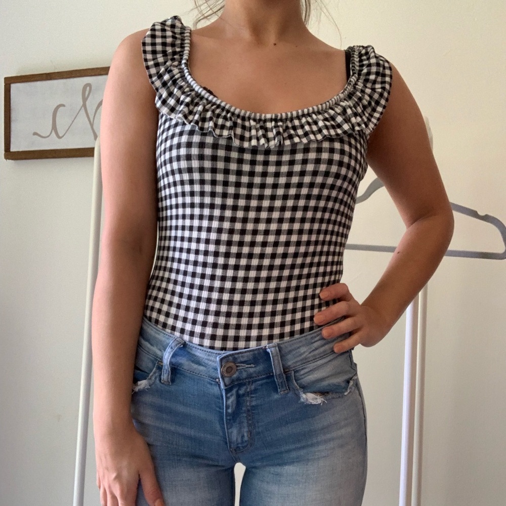 Gingham bodysuit